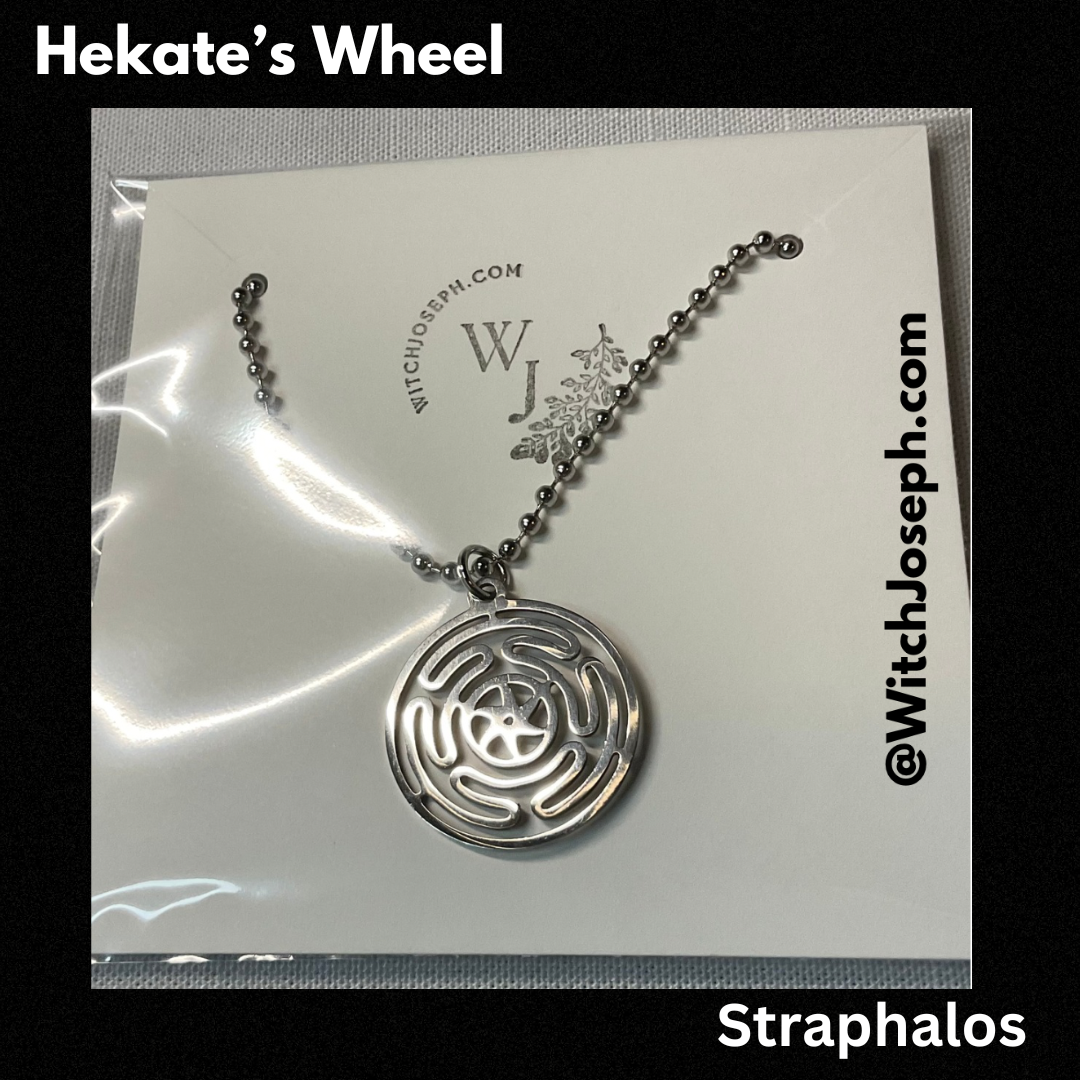 Hekate Wheel Straphalos Charm Necklace