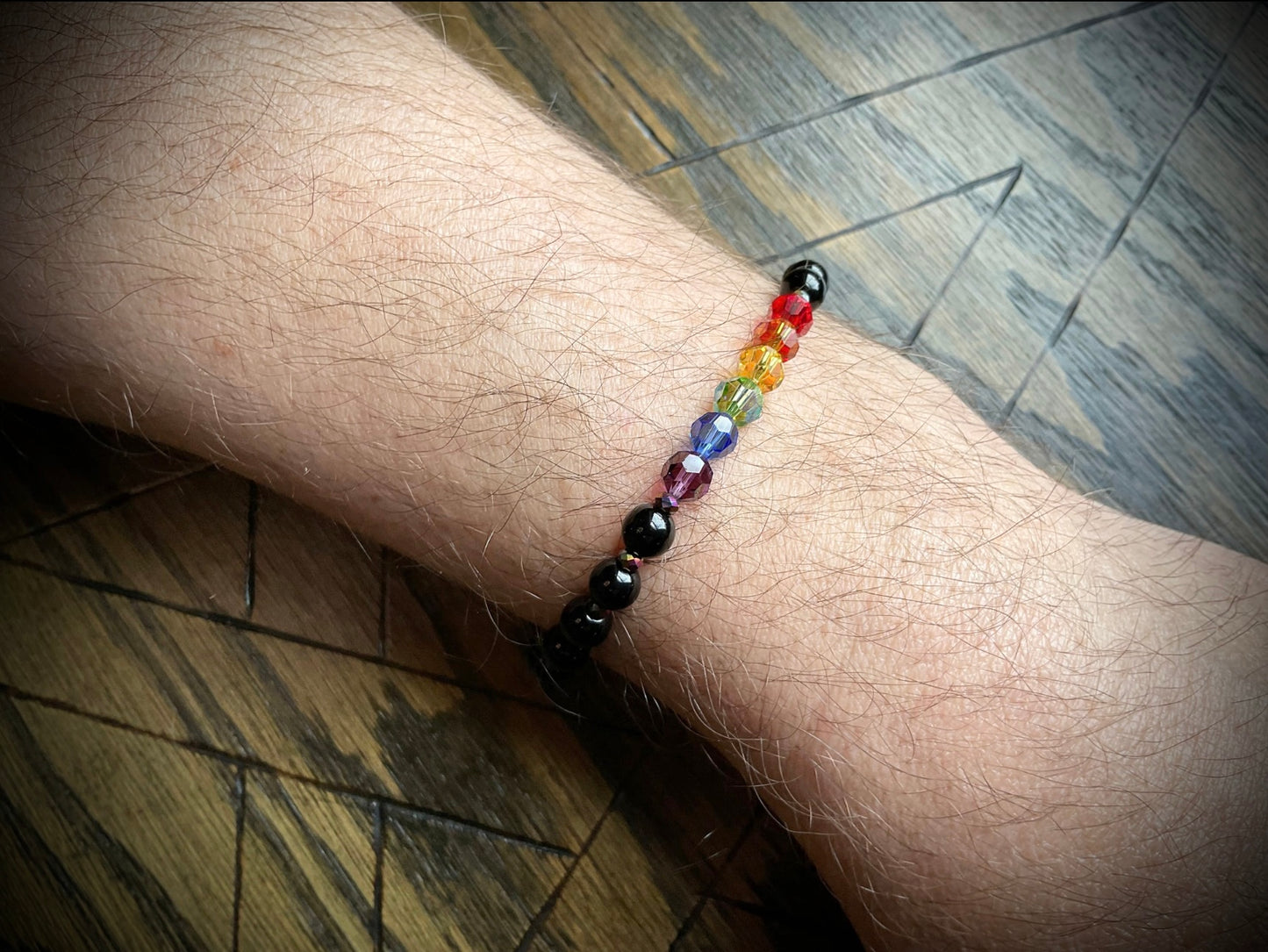 Rainbow Pride Swarovski Crystal Stretch Bracelet