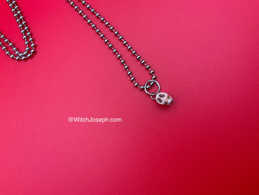 Skull Droplet Charm Necklace