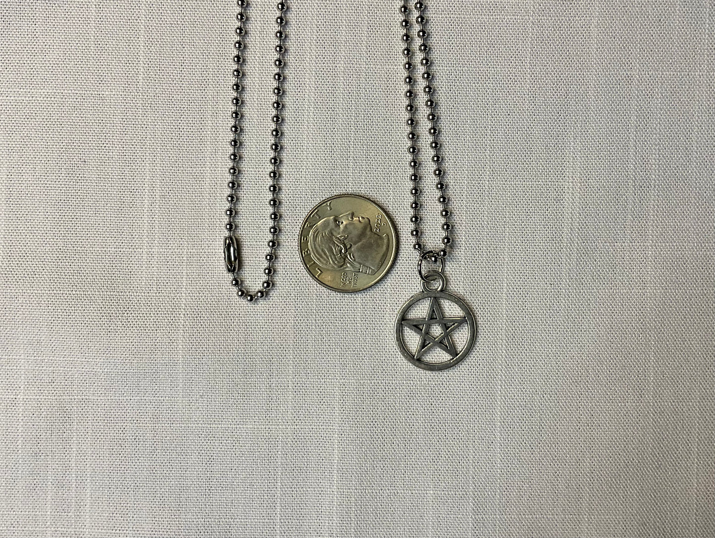 Small Pentagram Pentacle Charm Necklace