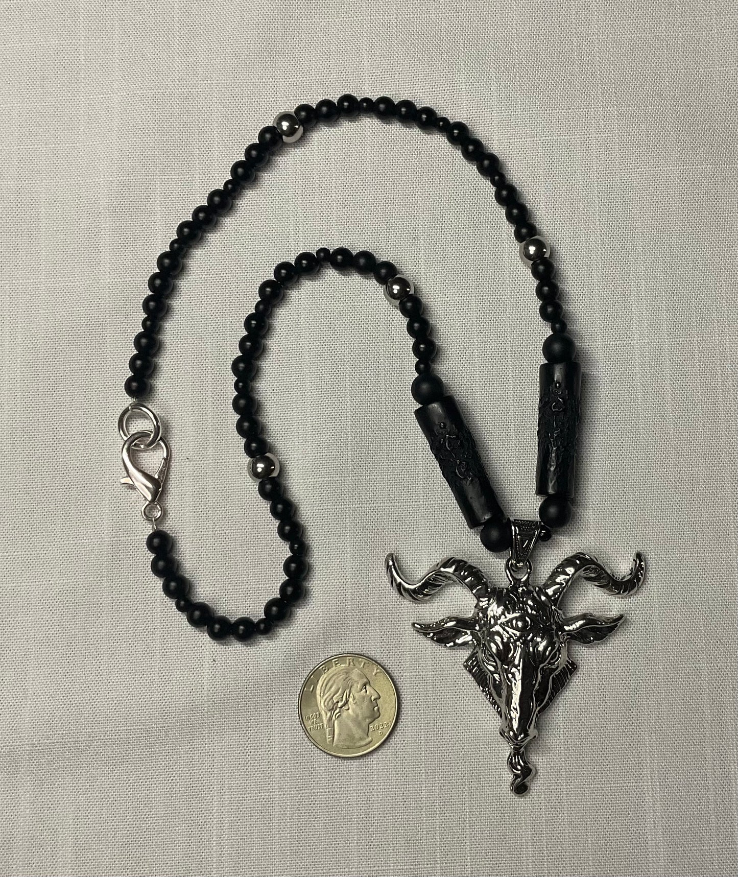 Baphomet Horned God Talisman in black