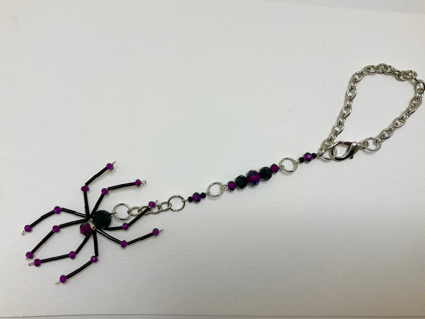 Purple and Black Spider hanging Charm