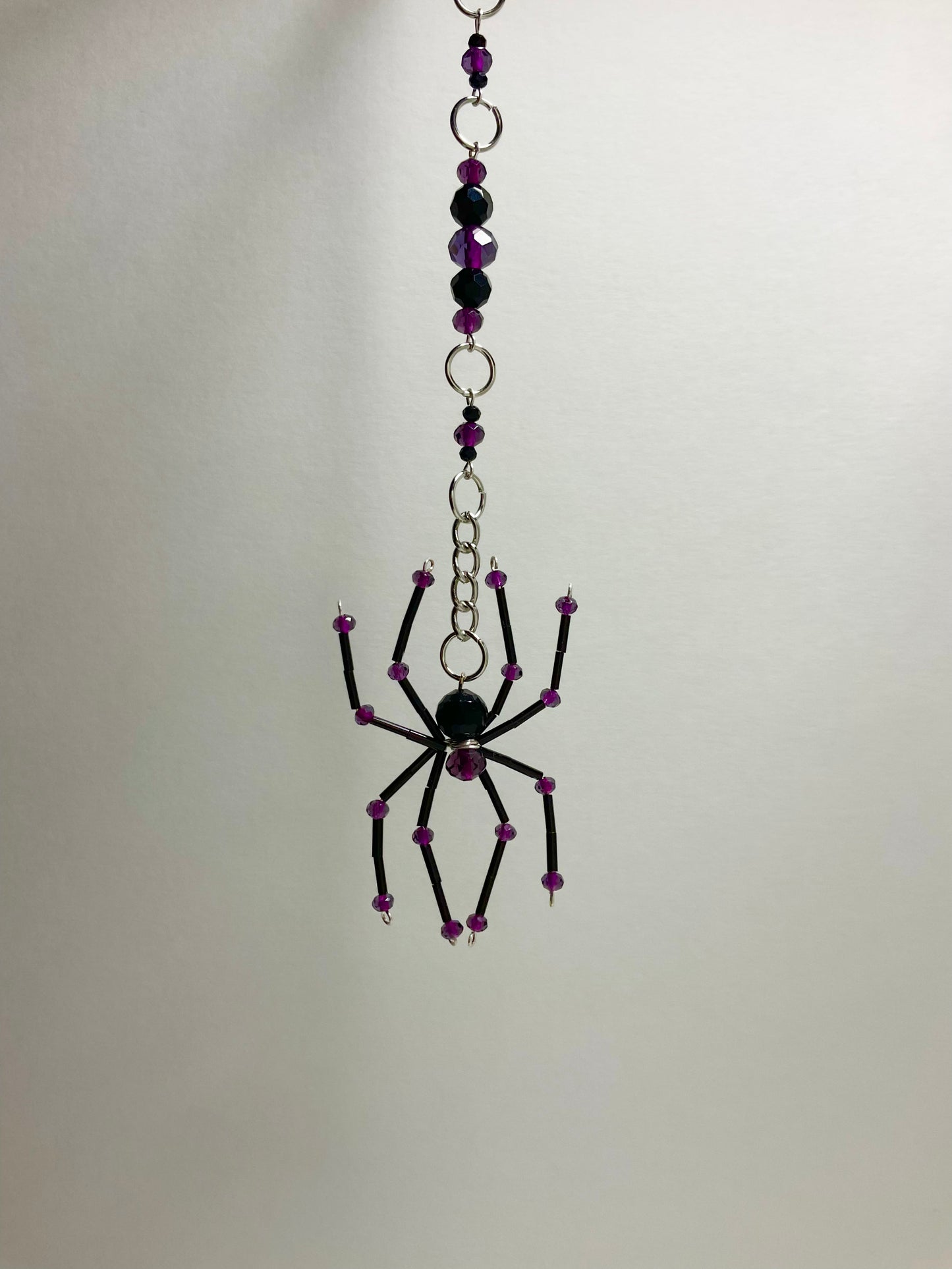 Purple and Black Spider hanging Charm