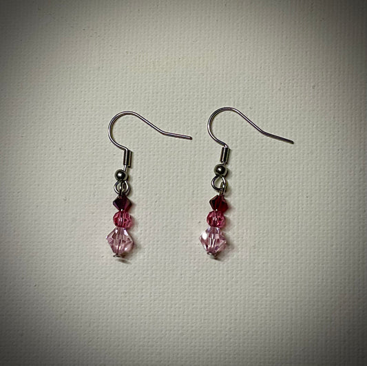 Pink Swavroski Crystal Earrings