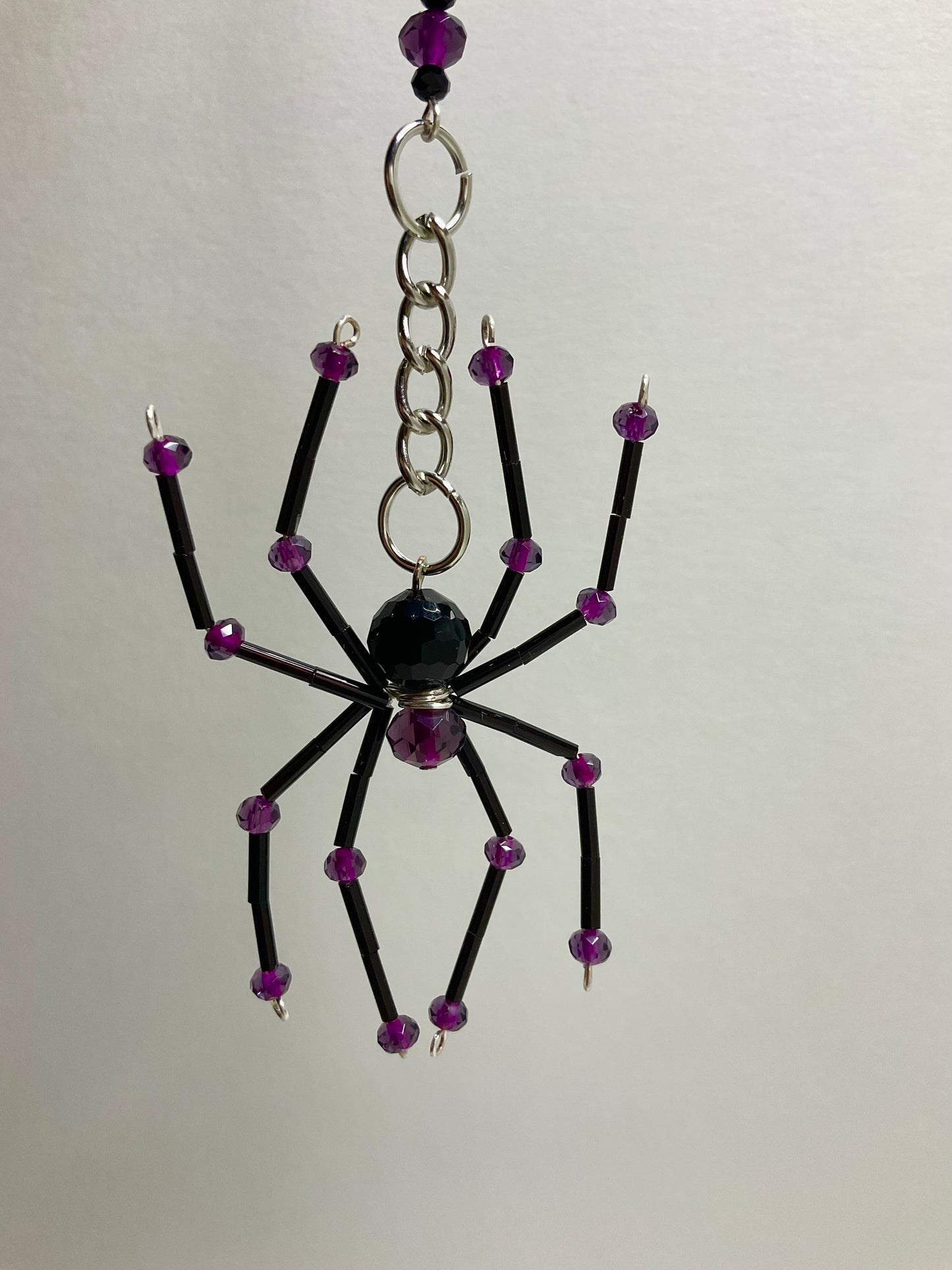 Purple and Black Spider hanging Charm