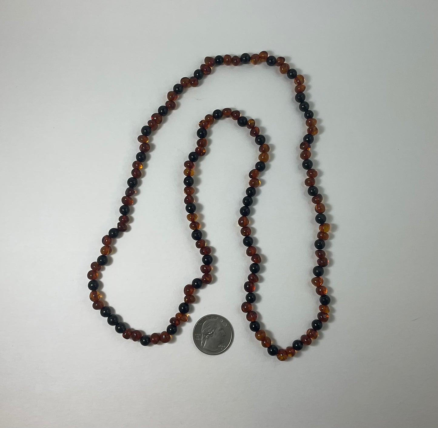 Jet and Amber Necklace, Orange and Black