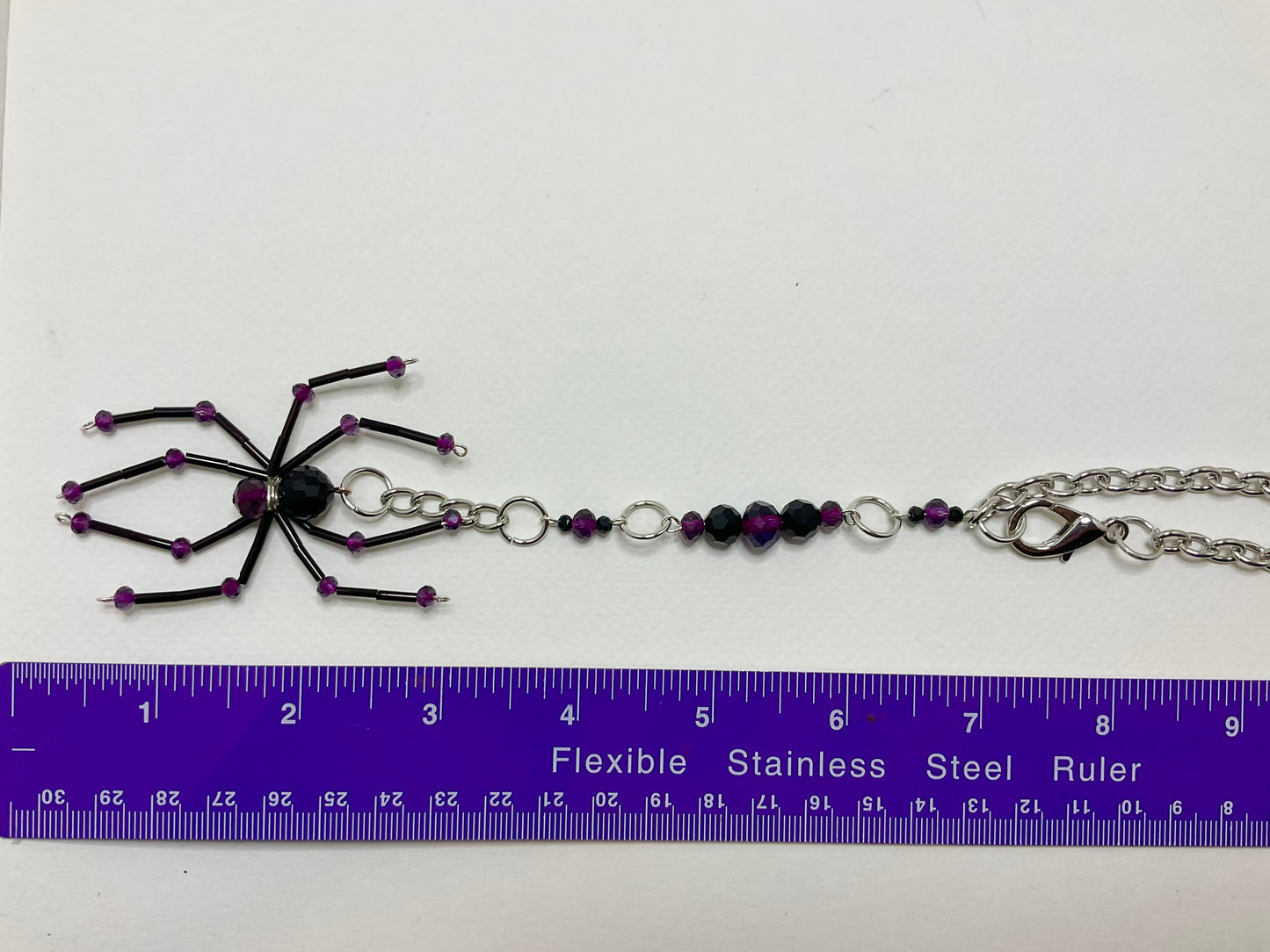 Purple and Black Spider hanging Charm