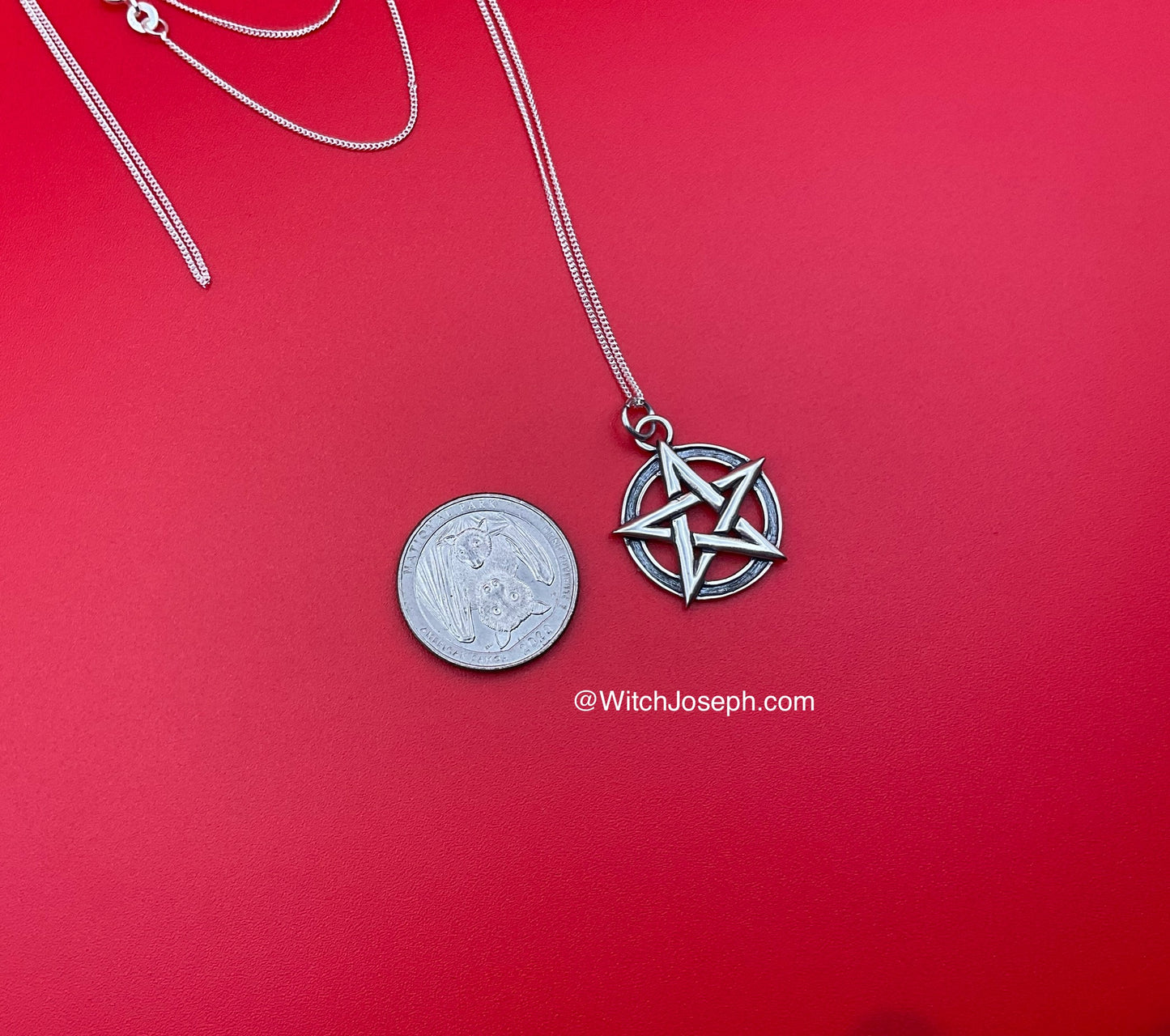 Sterling Silver Pentacle With Chain