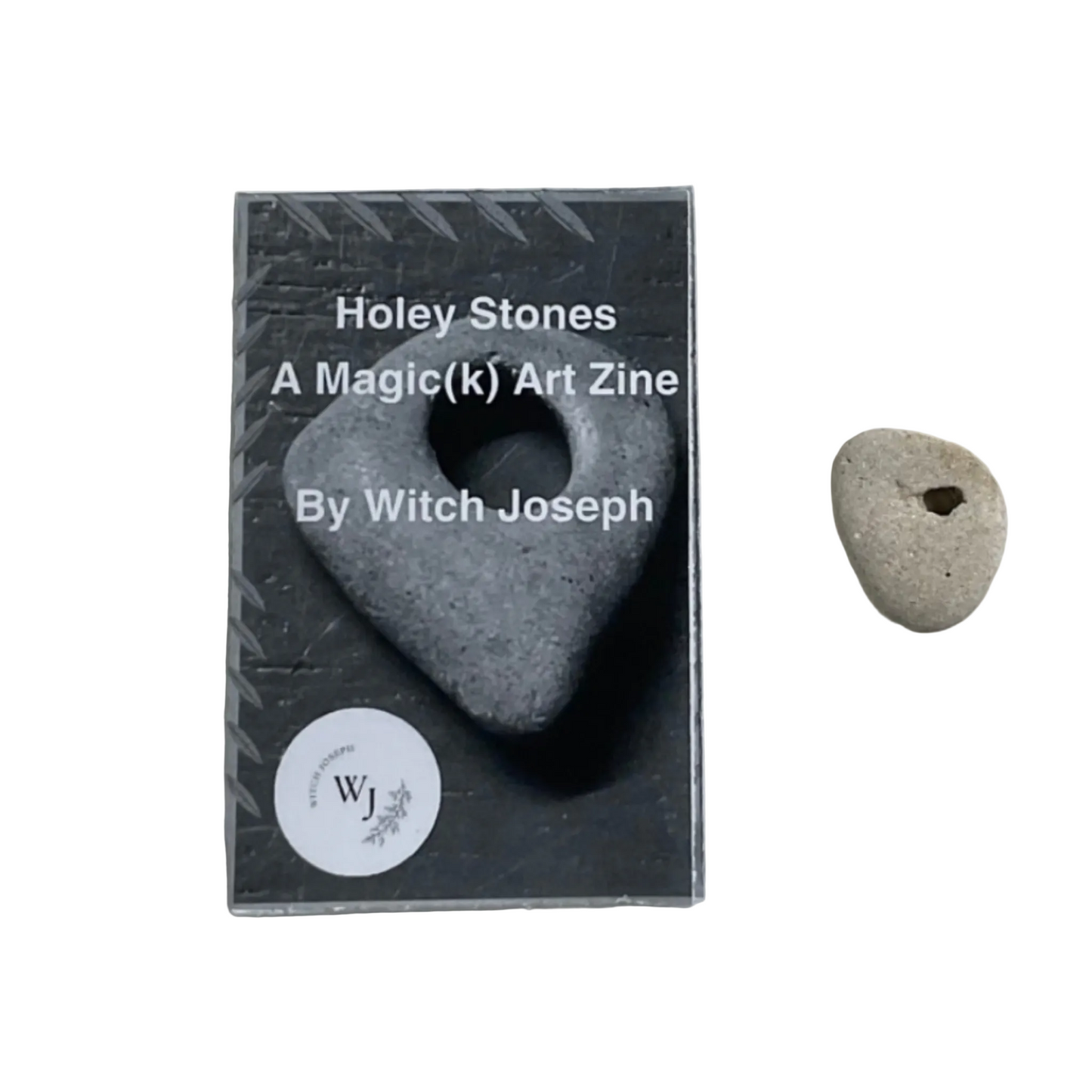 Zine titled 'Holey Stones' by Witch Joseph with a Holey stone on a white background
