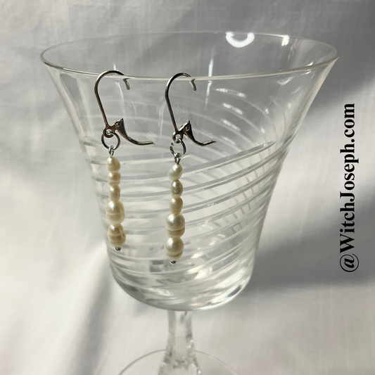 Fresh Water Pearl Dangle Earrings in .925 Sterling