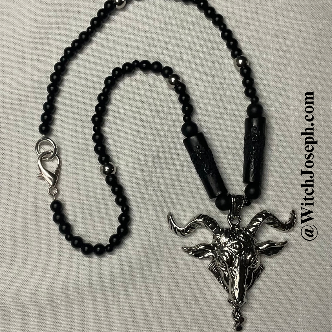 Baphomet Horned God Talisman in black