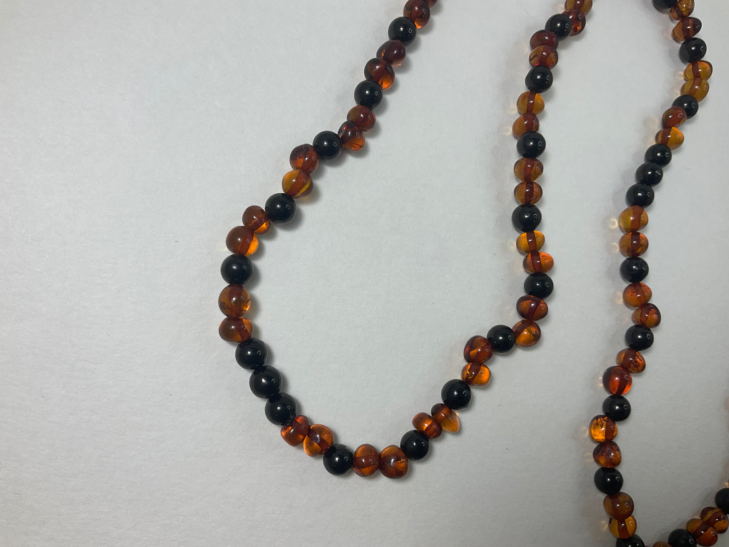 Jet and Amber Necklace, Orange and Black