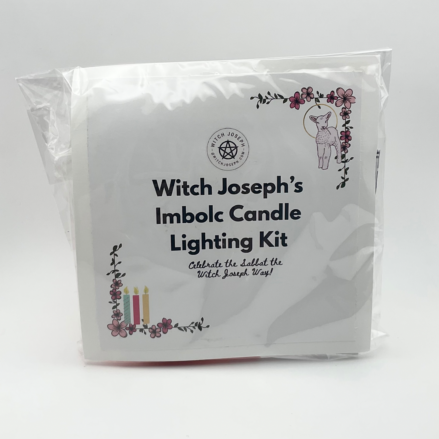 The Witch Joseph Imbolc Candle Lighting Kit shown packaged from the front against a white background.