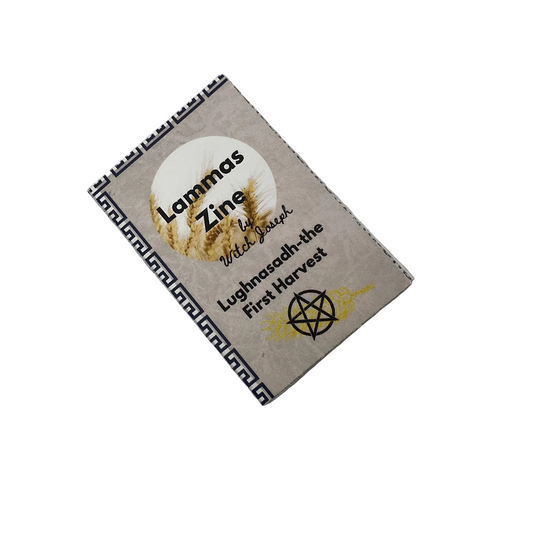 Lammas Zine cover with Lughnasadh design on a white background