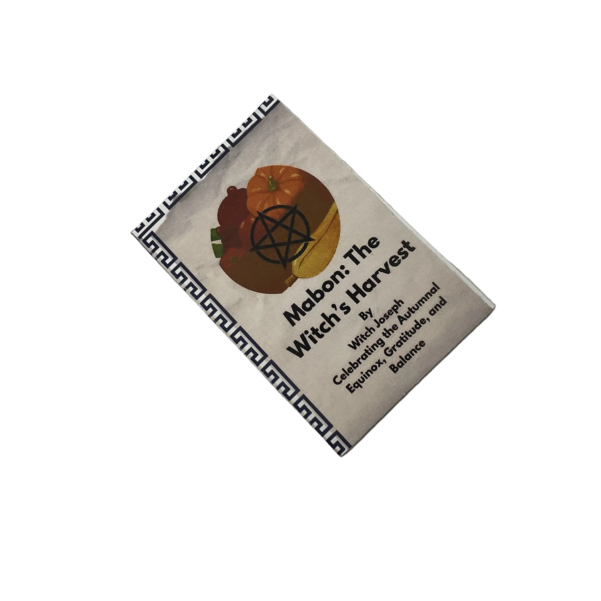 Zine cover titled 'Mabon: The Witch's Harvest' with a pentacle design on a plain background