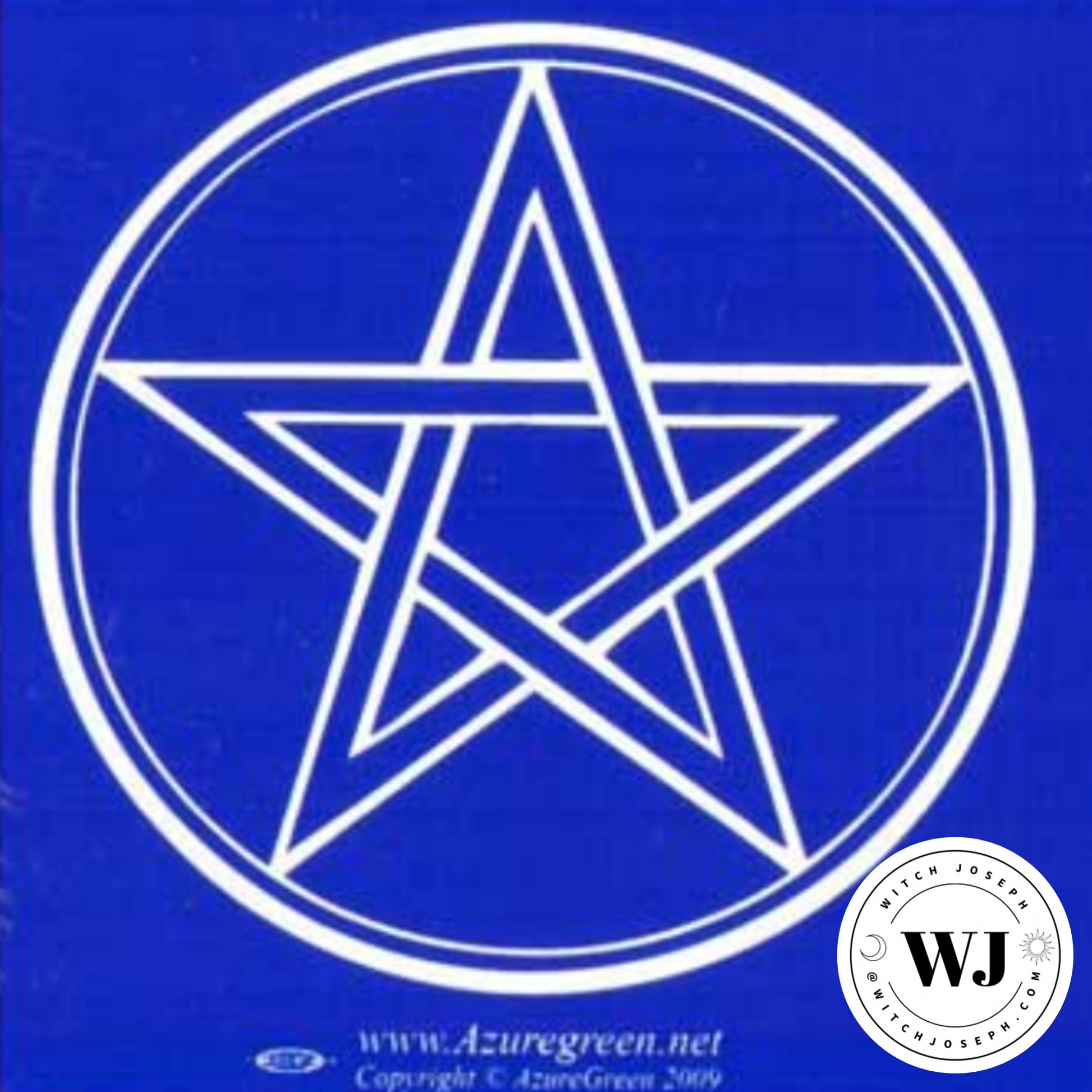 White pentagram symbol on a blue background with 'AzureGreen' branding.