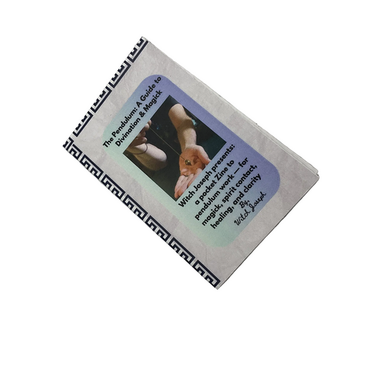 A picture of the cover of the Pendulum Zine by Witch Joseph displayed against a white background