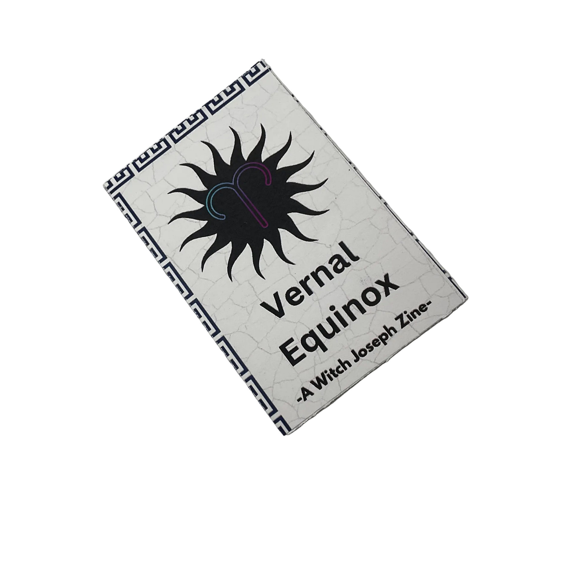 Ostara Zine cover with 'Vernal Equinox' text and sun design on a white background