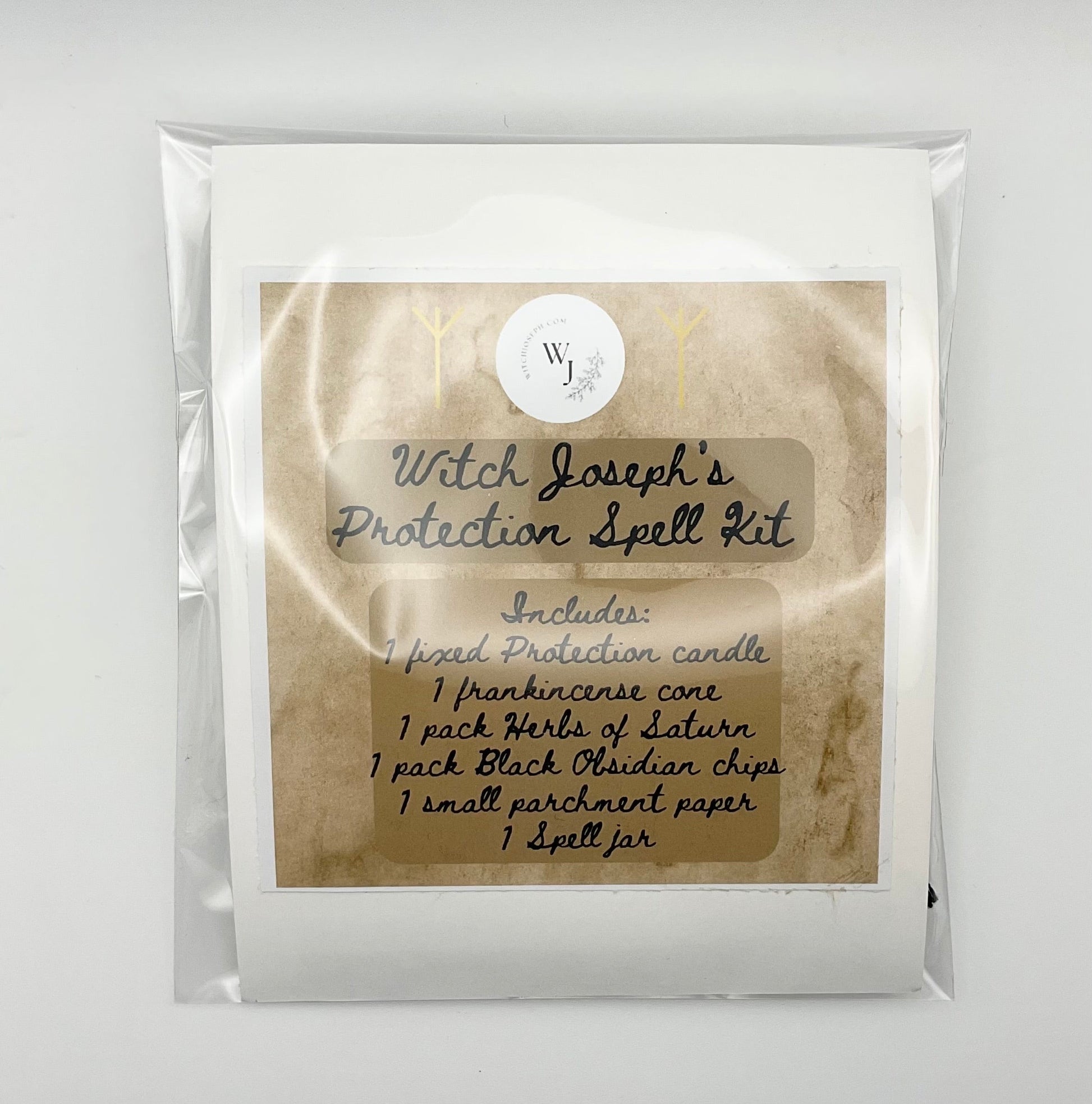The Witch Joseph Protection Spell kit shown from the front of the packaging against a white background.