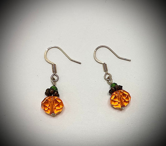 Crystal Pumpkin Earrings