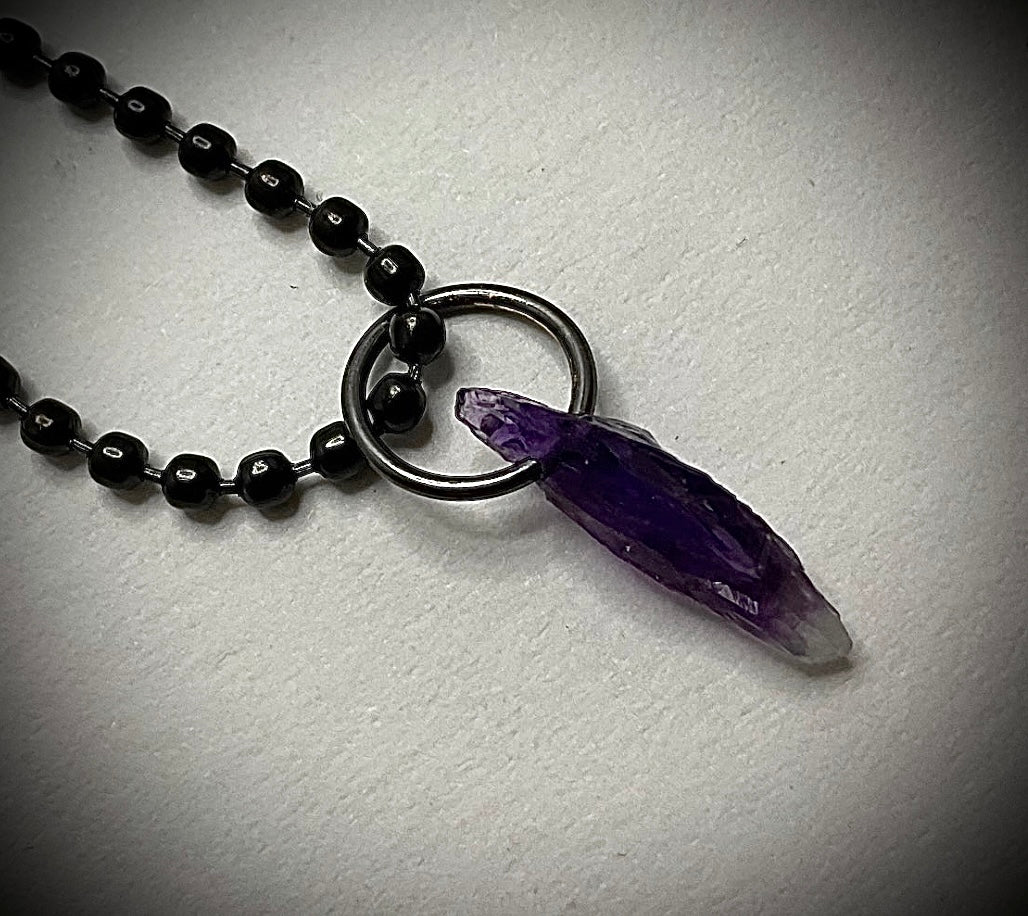 Amethyst Crystal Charm Necklace