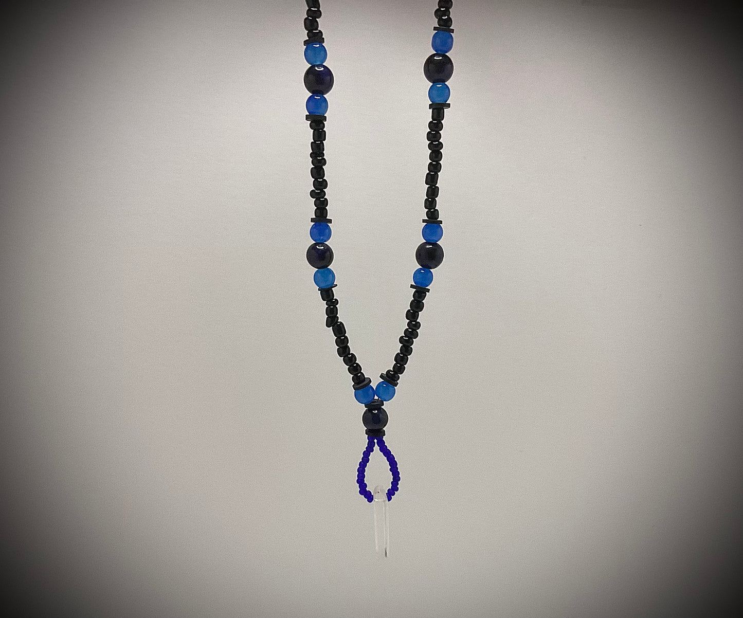 Crystal Mer Necklace with Blue Tigers Eye Beads