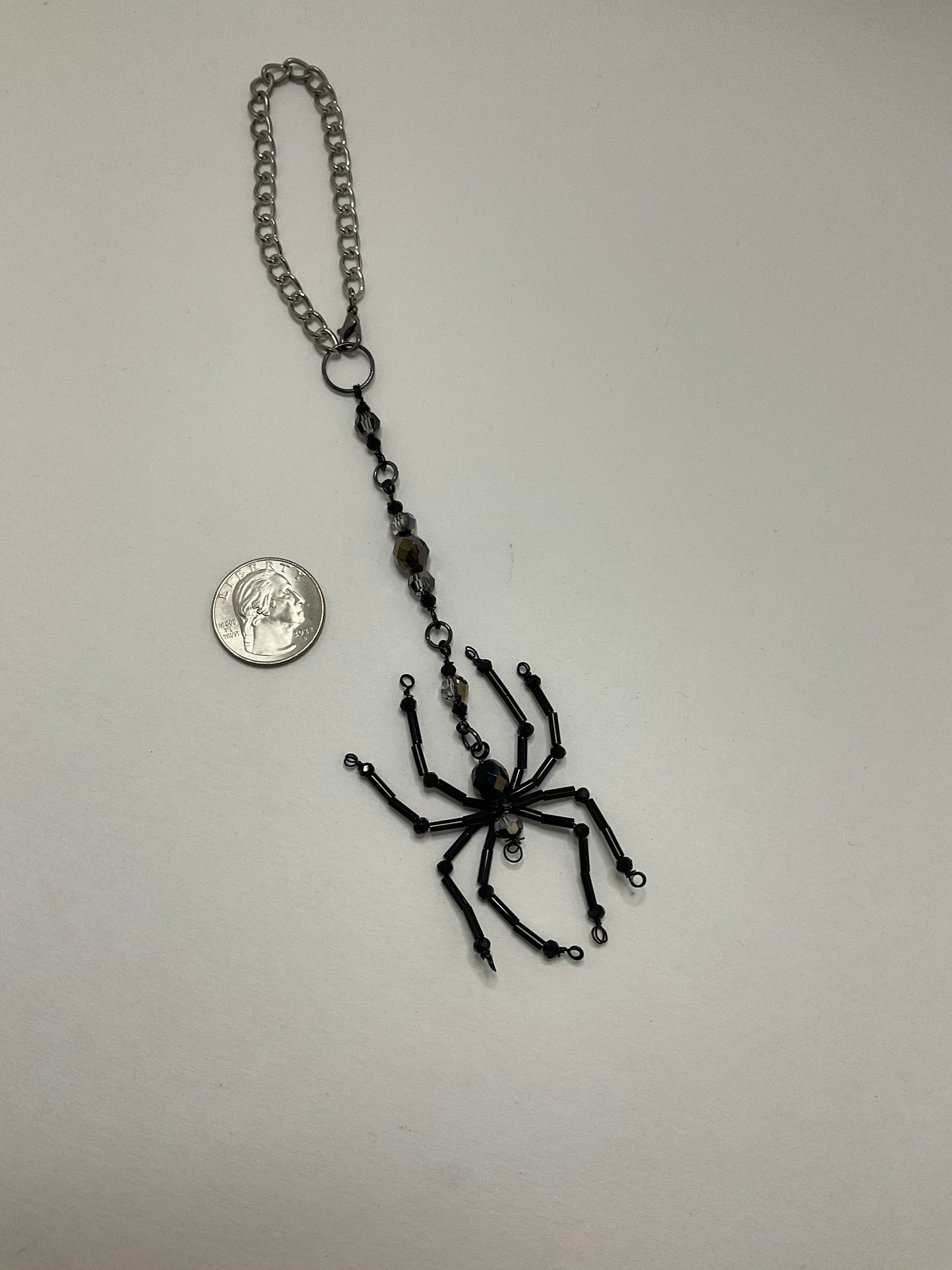 Spider Car Charm Black and Iridescent