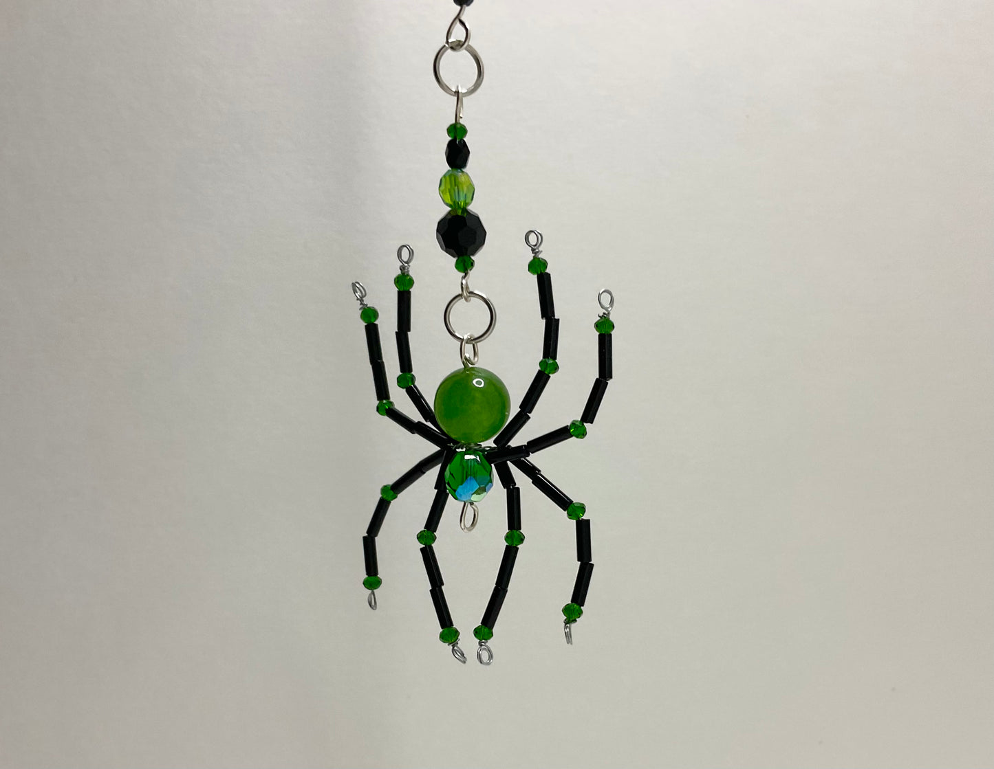 Spider Car Charm Green and Black