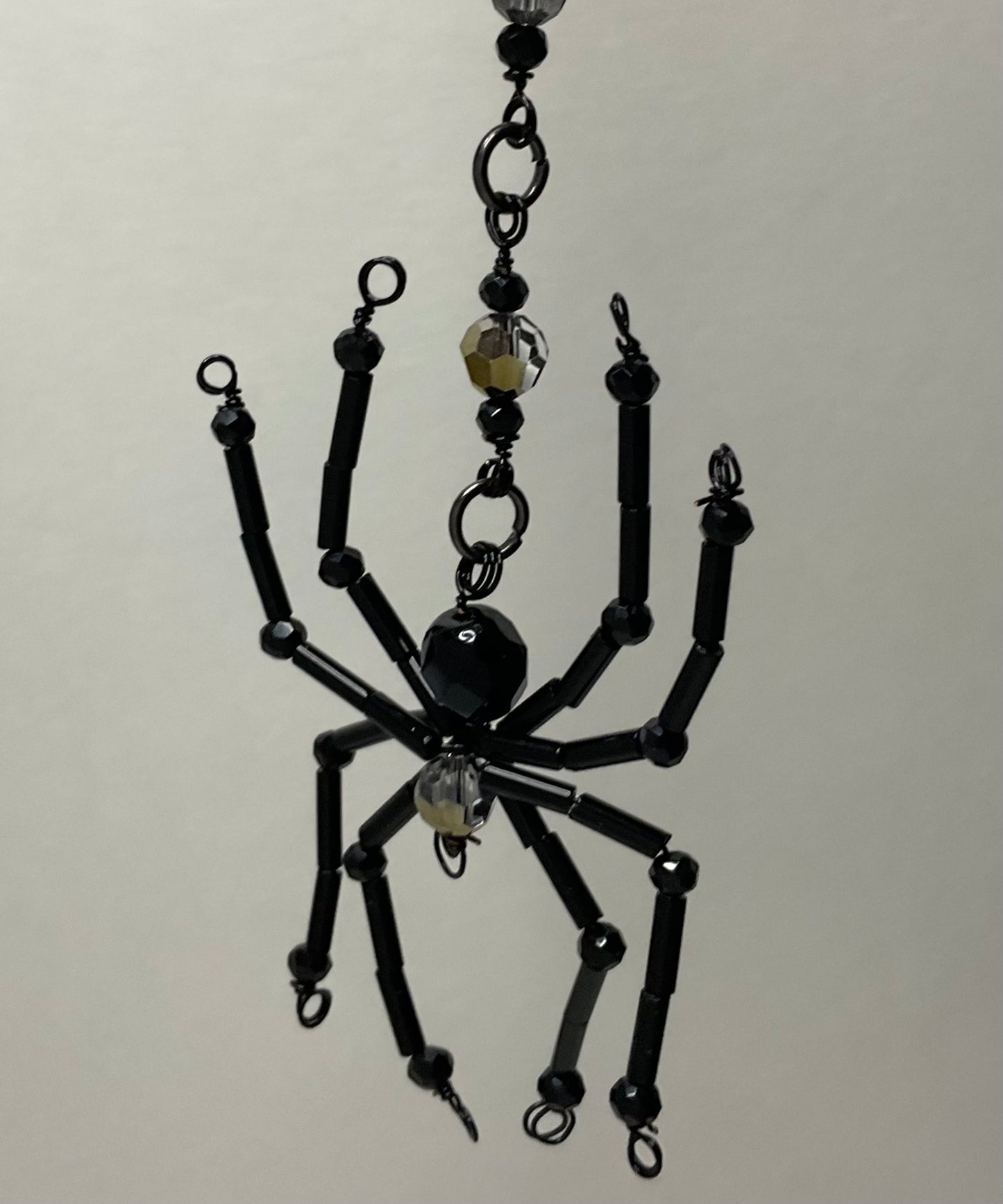 Spider Car Charm Black and Iridescent