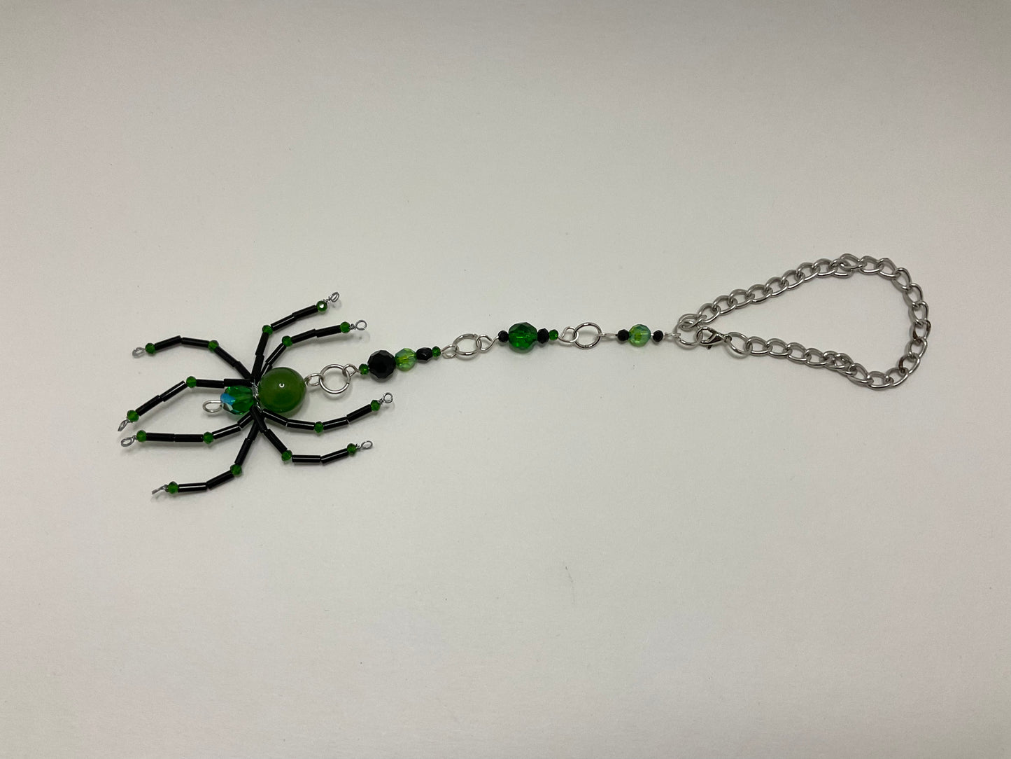 Spider Car Charm Green and Black