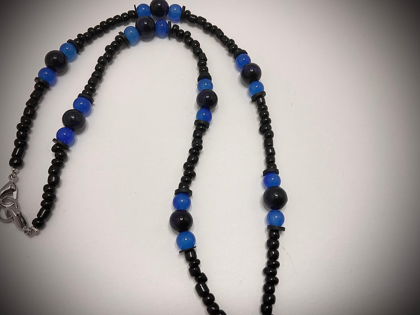 Crystal Mer Necklace with Blue Tigers Eye Beads