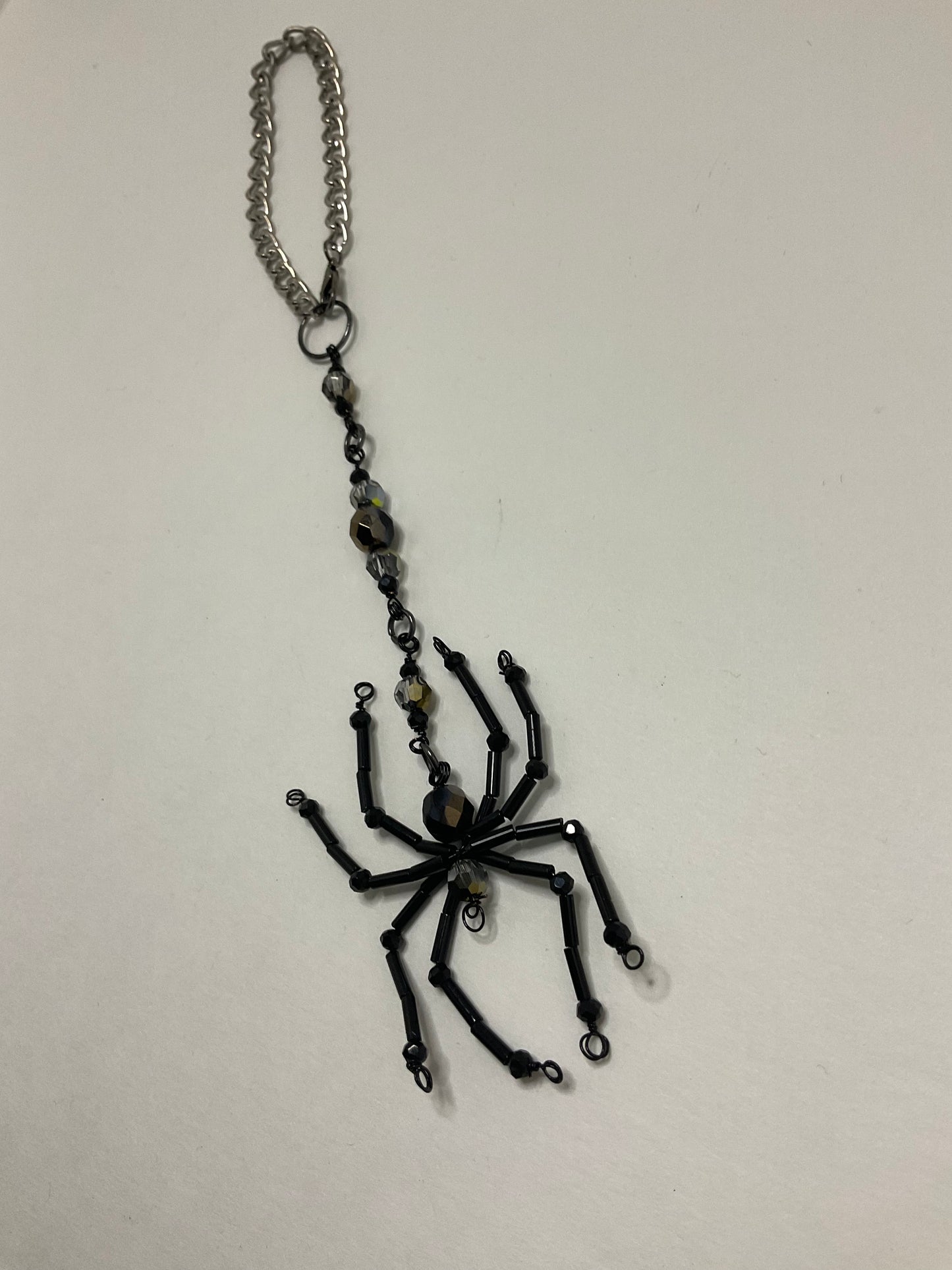 Spider Car Charm Black and Iridescent