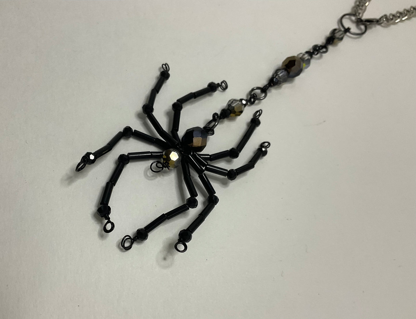 Spider Car Charm Black and Iridescent