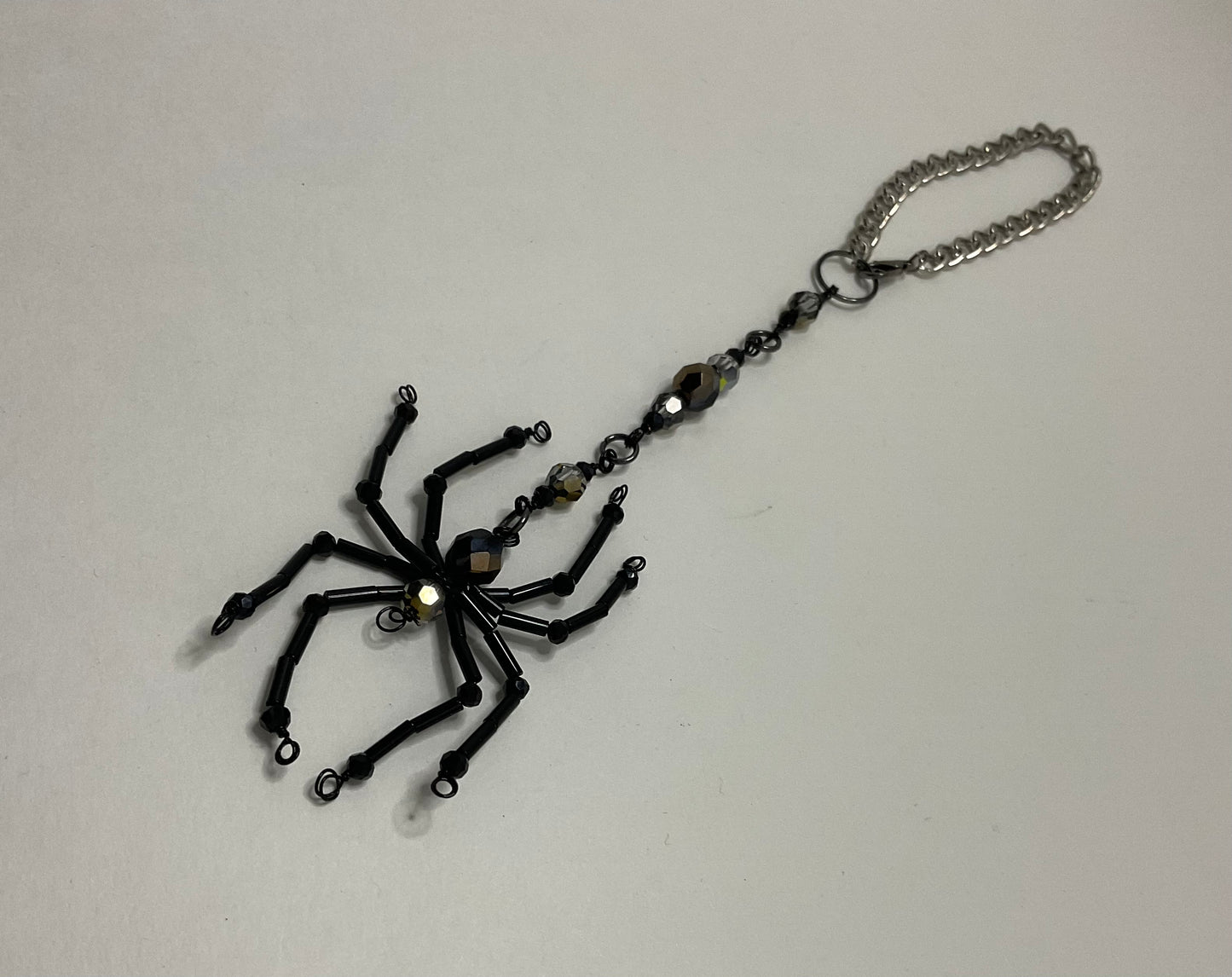 Spider Car Charm Black and Iridescent