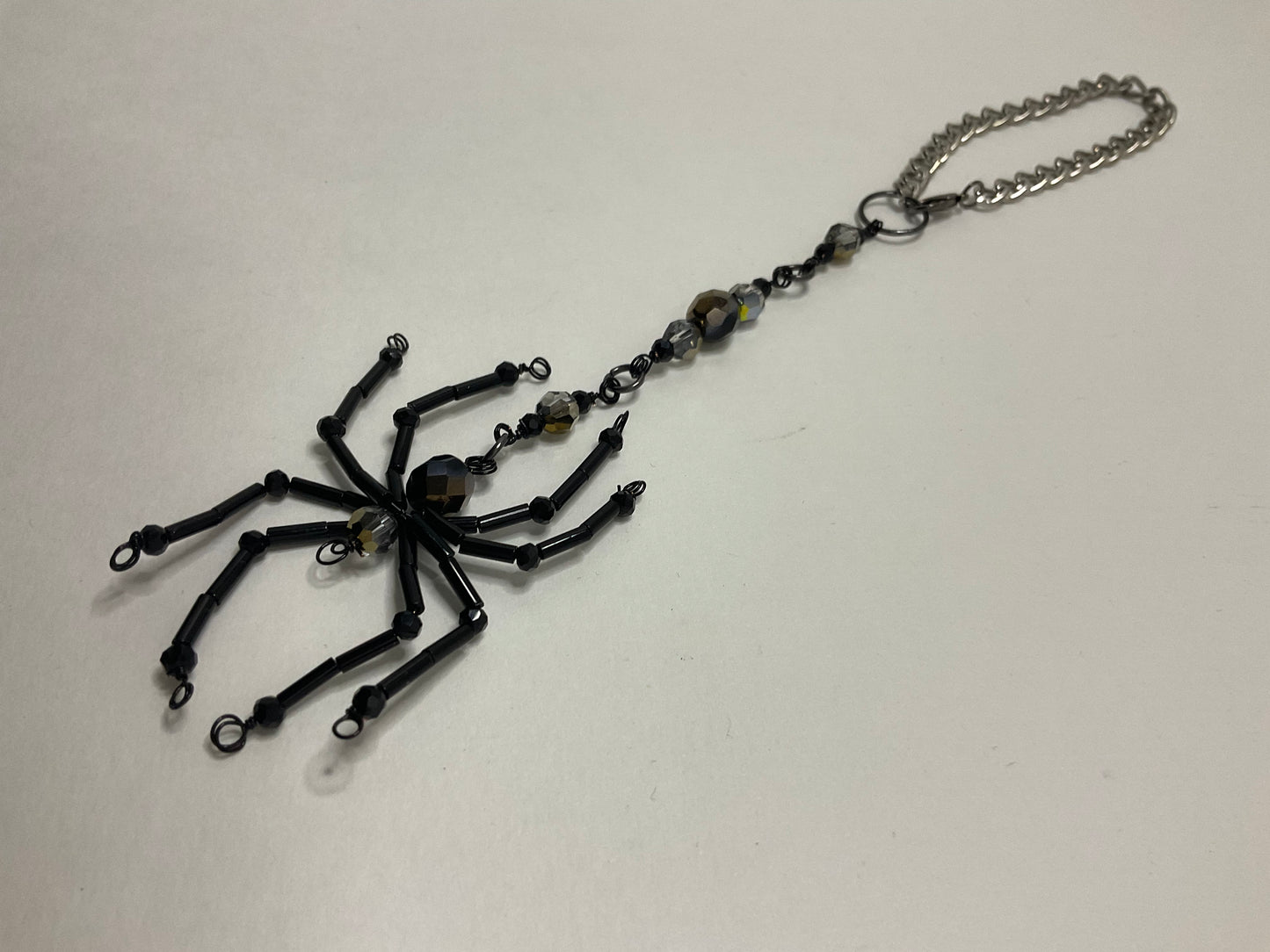 Spider Car Charm Black and Iridescent