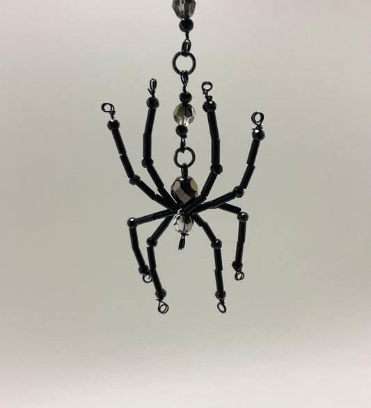 Spider Car Charm Black and Iridescent