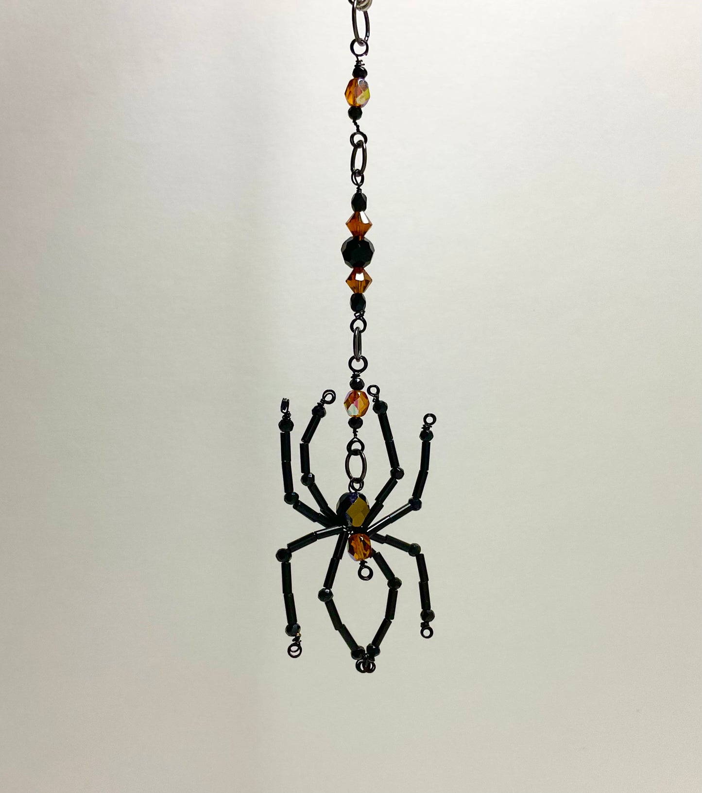 Spider Car Charm Black and Orange