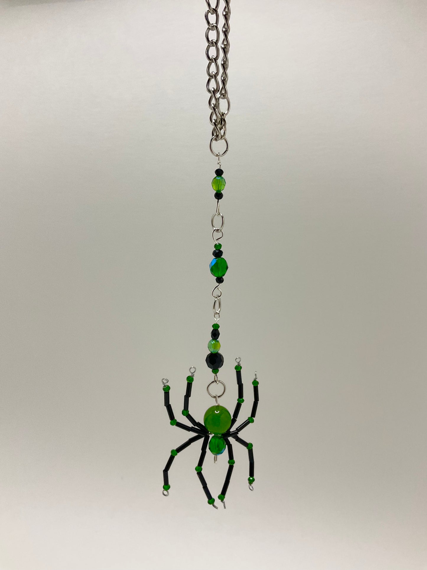 Spider Car Charm Green and Black