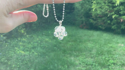 Bubble Glass Pentagram Charm Necklace