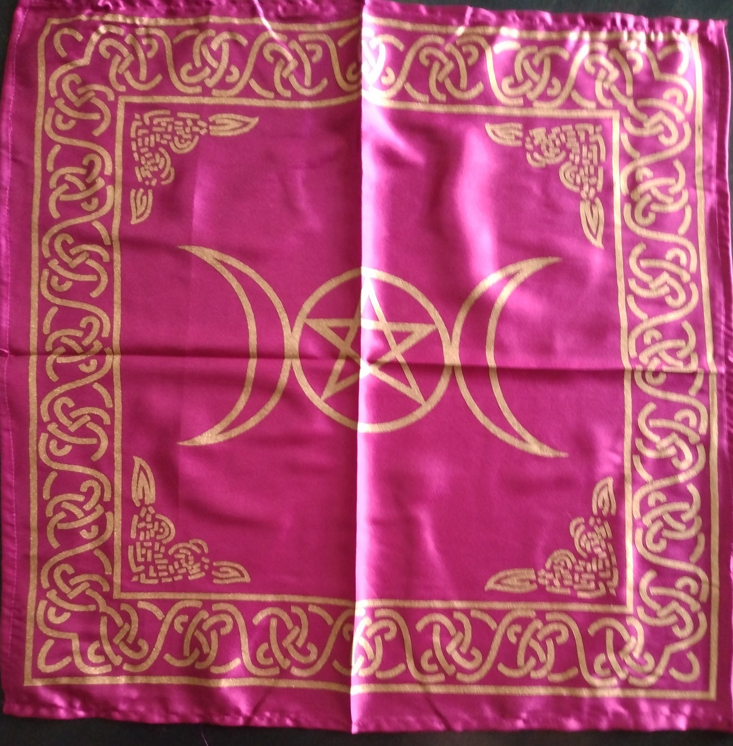 Pink Triple Moon Pentagram Altar Cloth