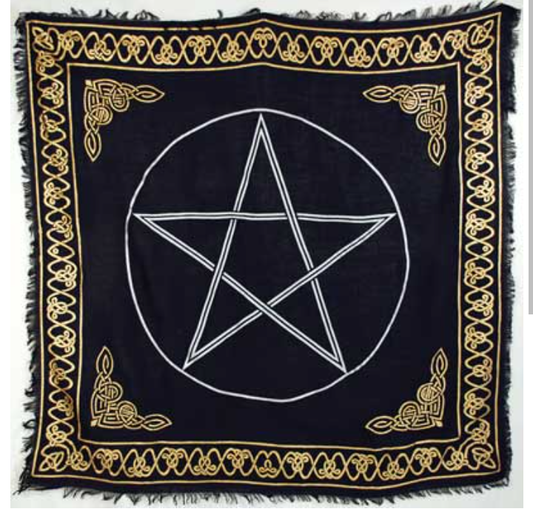 Gold Bordered Pentagram Altar Cloth