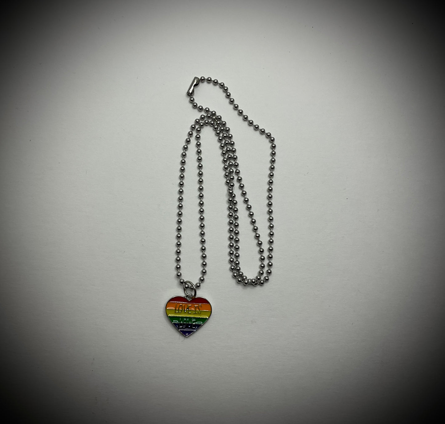 Rainbow Heart Love is Love Pride Necklace