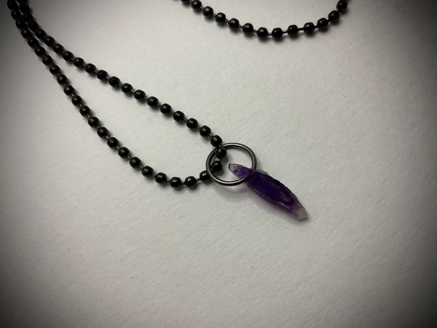 Amethyst Crystal Charm Necklace