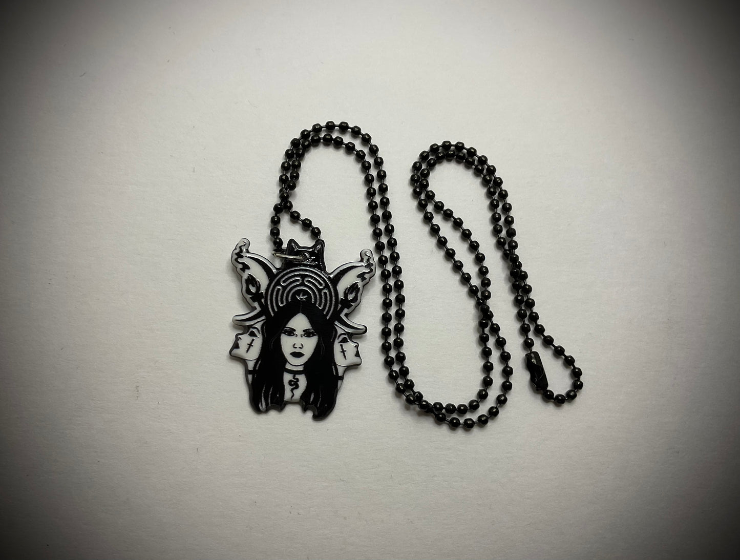 Hekate Triple Goddess Witchy Pendant Charm Necklace