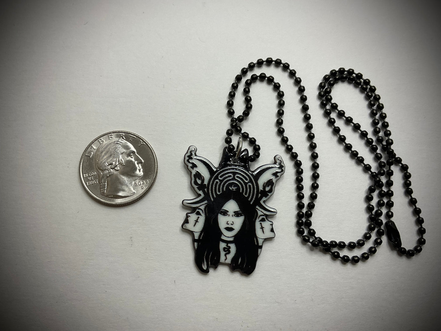 Hekate Triple Goddess Witchy Pendant Charm Necklace