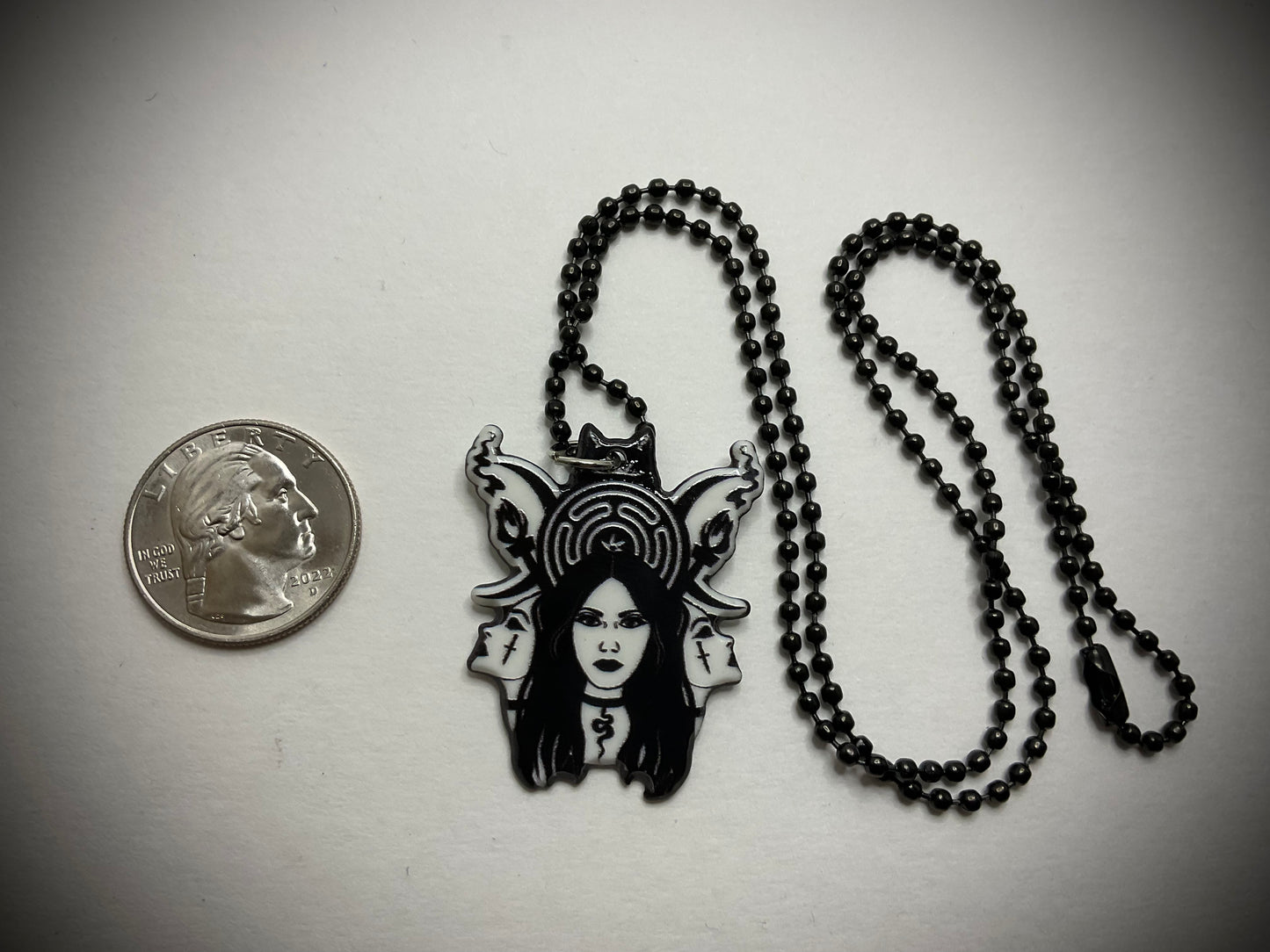 Hekate Triple Goddess Witchy Pendant Charm Necklace